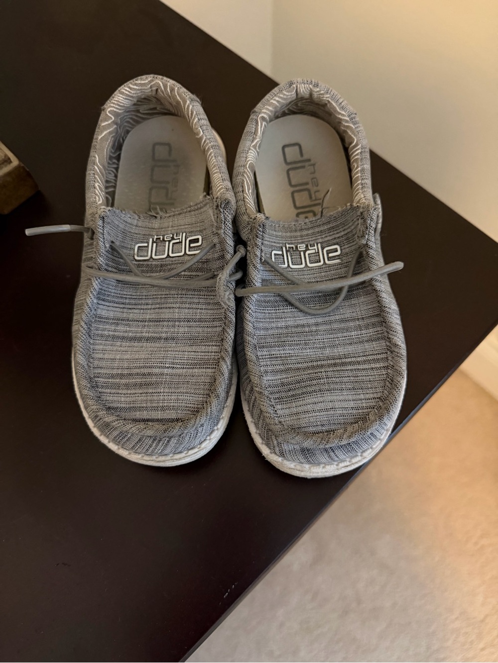 Hey Dude Kids Gray Knit Slip-On Sneakers